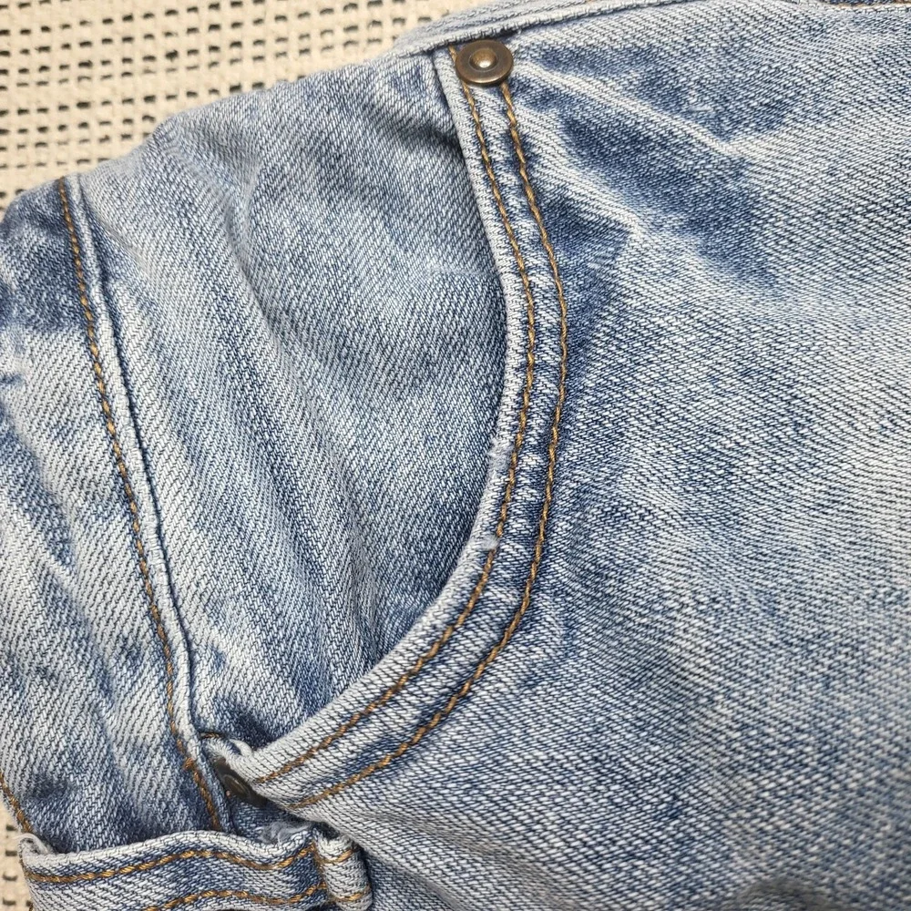 Levis 501 Shorts‎ Womens 28 Blue Denim Button Fly Raw Hem Distressed High Rise